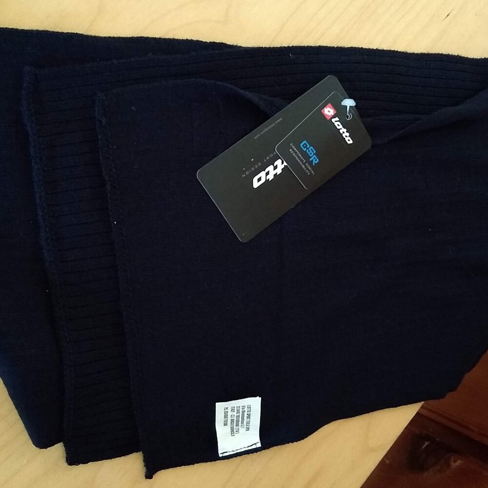 Lotto Men Scarf Navy Blue Italian Sport Design New